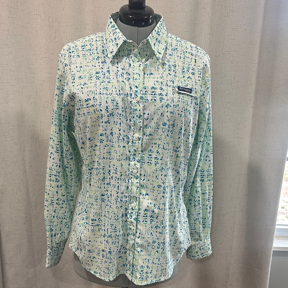 Columbia blue and green, white Outdoor Shirt XL super Tamiami Omni shade